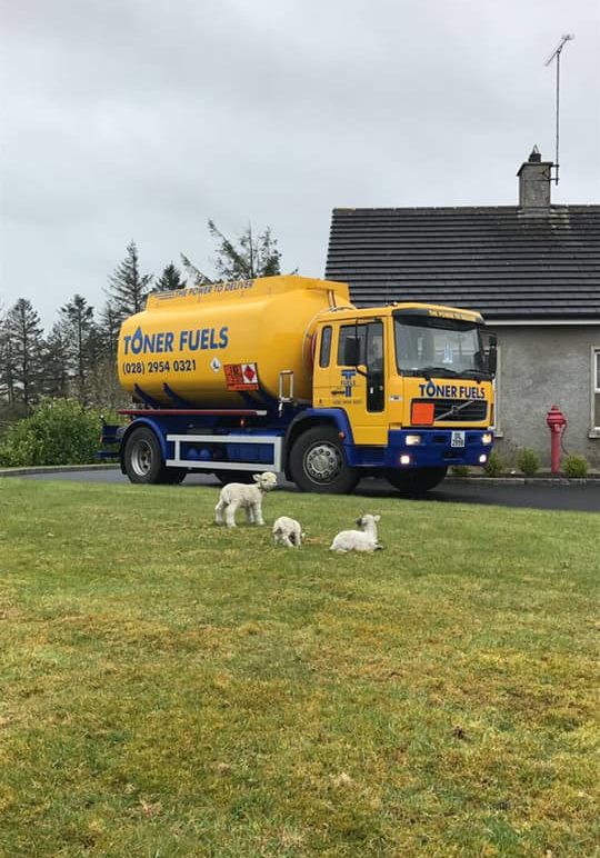 Toner fuels truck parked at home